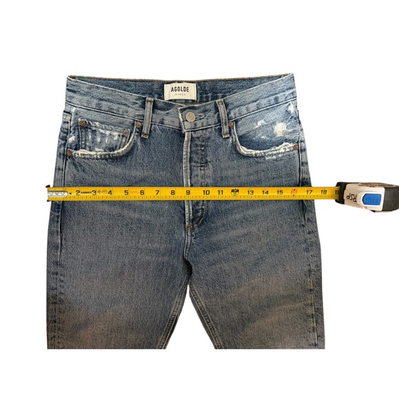 AGOLDE Size 28 Jamie Jeans High Rise Straight Leg Distressed Medium Wash Denim - Picture 6 of 8